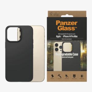 PanzerGlass Apple iPhone 14 Pro Max Biodegradable Case - Black (0420), Military Grade Standard, Wireless charging compatible, Scratch Resistant, 2YR