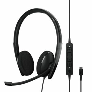 EPOS ADAPT 160T USB-C II On-ear, double-sided USB-C headset with in-line call control and foam earpads. Certified for Microsoft Teams