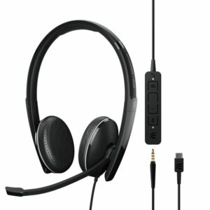 EPOS | Sennheiser ADAPT 165T USB-C || On-ear, double-sided USB-C headset, 3.5 mm jack and detachable USB cable with in-line call control