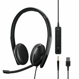 EPOS ADAPT 165 USB II On-ear, double-sided USB-A headset,3.5 mm jack and detachable USB cable with in-line call control, optimised for UC