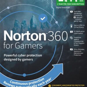 Norton 360 For Gamers 50GB AU 1 User 1 Device OEM