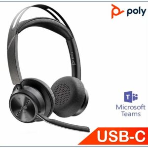 Plantronics/Poly Voyager Focus 2 UC Headset , Teams, USB-C, No Stand, Active Noise Canceling, Acoustic Fence, Stereo Sound, Dynamic Mute Alert