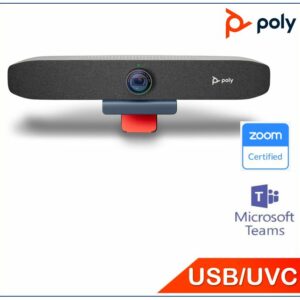 *PROMO* Poly Studio P15 Personal Video Conference Bar, 4K Resolution, Clear Audio, NoiseBlock AI, Acoustic Fence technology, integrated privacy shutte