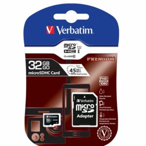 Verbatim 32GB MicroSD SDHC SDXC Class10 UHS-I Memory Card 45MB/s Read 10MB/s Write 300X Read Speed with standard SD adaptor