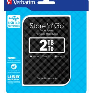 Verbatim 2TB 2.5" USB 3.0 Black Store'n'Go HDD Grid Design