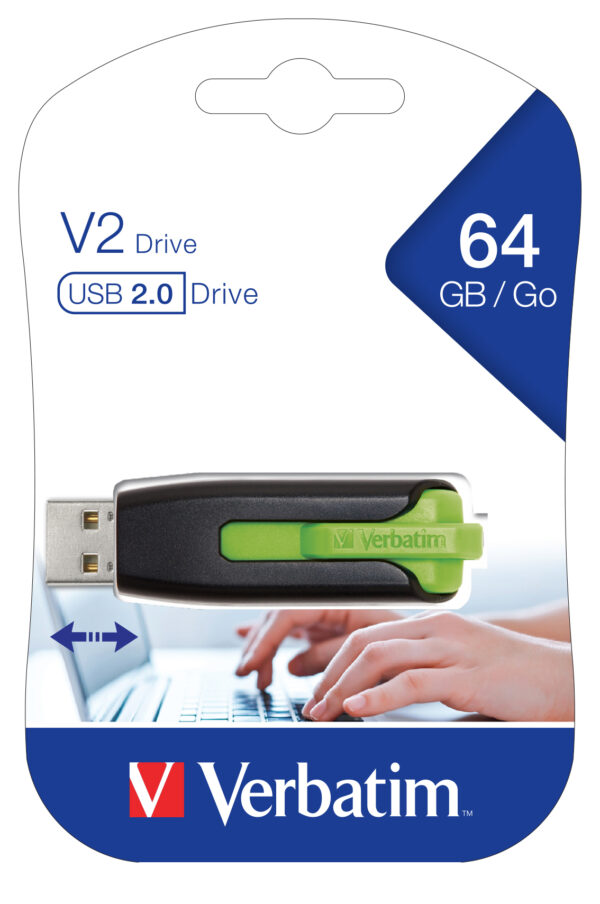 (LS) Verbatim Store'n'Go V2 USB 2.0 Drive 64GB - Eucalyptus Green (LS> 66781)