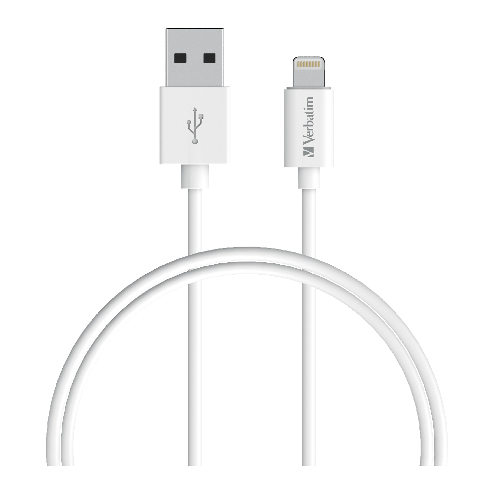 Verbatim Charge  Sync Lightning Cable 50cm - White--Lightning to USB A