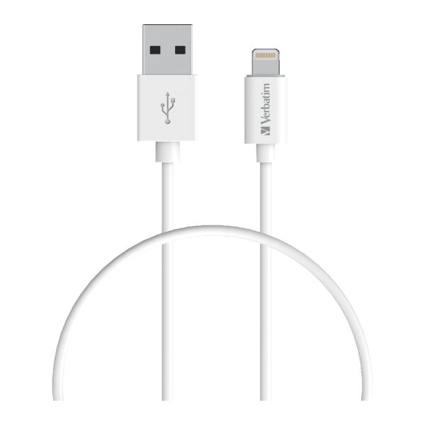 Verbatim Charge  Sync Lightning Cable 50cm - White--Lightning to USB A