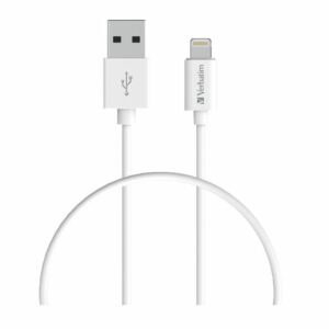 (LS) Verbatim Charge  Sync Lightning Cable 1m - White--Lightning to USB A (>66580)