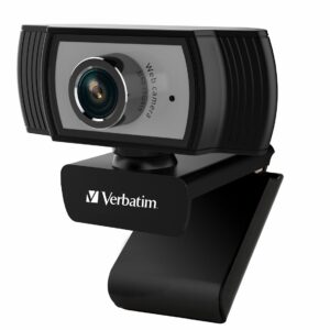 Verbatim 1080p Full HD Webcam - Black/Silver FHD 1920x1080, 2.0 Mega Pixels, Compatible with Windows XP,7 8, 10, Android V5, MacOS 10.6 or Above