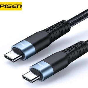 Pisen Braided USB-C to USB-C (3.1 Gen2) 100W PD Pro Fast Charge Cable (1M) Black -5A,10Gbps,Samsung Galaxy,Apple iPhone,iPad,MacBook,Google,OPPO,Nokia