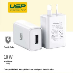 USP 10W USB-A Fast Wall Charger White - Intelligent Chip, Smart Charging, Output Voltage DC5V/3A, Output Current 2A max, Charge Your Phones  Tablets