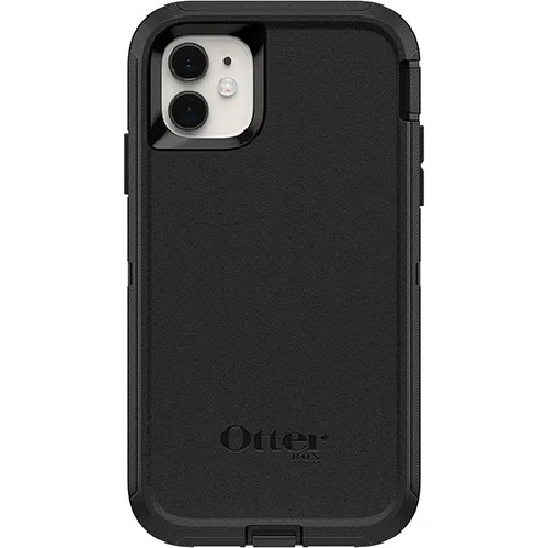 OtterBox Defender Apple iPhone 11 Case Black – (77-62457), DROP+ 4X Military Standard, Multi-Layer, Included Holster, Raised Edges, Rugged,Port Covers