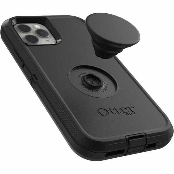 OtterBox Otter + Pop Defender Apple iPhone 11 Pro Case Black - (77-62575), Integrated PopSockets, Swapable PopTop, Qi Wireless Charging, Rugged