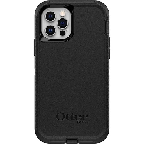 OtterBox Defender Apple iPhone 12 / iPhone 12 Pro Case Black – (77-65401), DROP+ 4X Military Standard,Multi-Layer,Included Holster,Raised Edges,Rugged