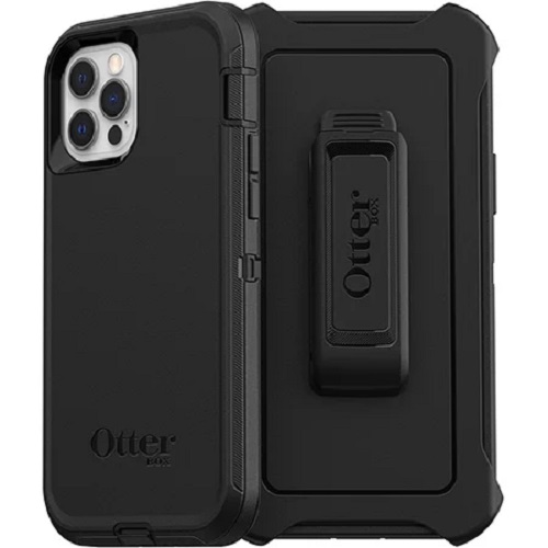 OtterBox Defender Apple iPhone 12 / iPhone 12 Pro Case Black - (77-65401), DROP+ 4X Military Standard,Multi-Layer,Included Holster,Raised Edges,Rugged