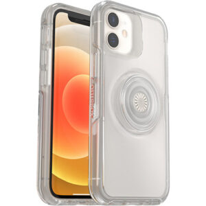 OtterBox Otter + Pop Symmetry Clear Apple iPhone 12 Mini Case Clear Pop - (77-65760), Antimicrobial, DROP+ 3X Military Standard,Swappable PopGrip