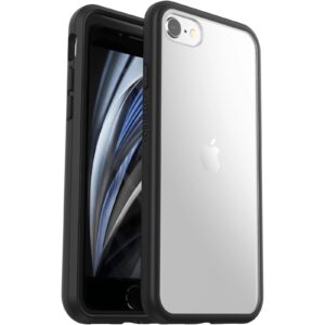 OtterBox React Apple iPhone SE (3rd  2nd Gen) and iPhone 8/7 Case Black Crystal (Clear/Black) - (77-80951), Antimicrobial,DROP+ Military Standard