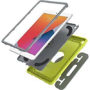 OtterBox EasyGrab Apple iPad (10.2") (9th/8th/7th Gen) Case Martian Green (Neon Green/Grey) - (77-81186), Antimicrobial, Rugged Protection