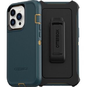 OtterBox Defender Apple iPhone 13 Pro Case Hunter Green - (77-83425), DROP+ 4X Military Standard, Multi-Layer, Included Holster, Raised Edges, Rugged