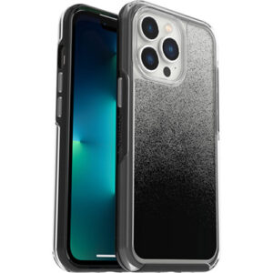 OtterBox Symmetry Clear Apple iPhone 13 Pro Case Ombre Spray (Clear/Black) - (77-83492), Antimicrobial, DROP+ 3X Military Standard, Raised Edges