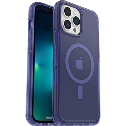 OtterBox Symmetry+ Clear MagSafe Apple iPhone 13 Pro Max / iPhone 12 Pro Max Case Feelin Blue – (77-83664), Antimicrobial, DROP+ 3X Military Standard
