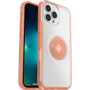 OtterBox Otter + Pop Symmetry Clear Apple iPhone 13 Pro Max / iPhone 12 Pro Max Case Melondramatic (Clear/Orange) - (77-83713), Antimicrobial