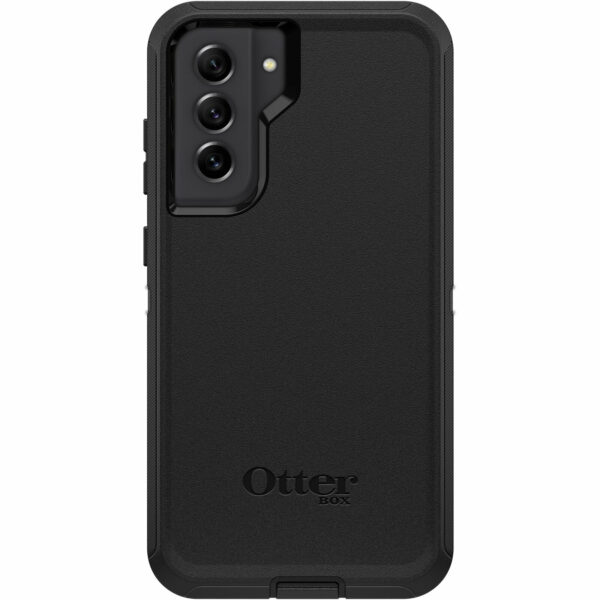 OtterBox Defender Samsung Galaxy S21 FE 5G (6.4") Case Black - (77-83939), DROP+ 4X Military Standard,Multi-Layer,Included Holster,Raised Edges,Rugged