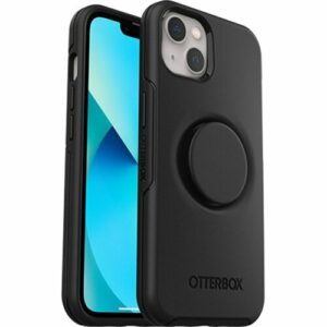 OtterBox Otter + Pop Symmetry Apple iPhone 13 Case Black - (77-85380), Antimicrobial, DROP+ 3X Military Standard, Swappable PopGrip, Raised Edges