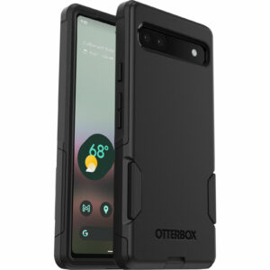 OtterBox Commuter Google Pixel 6a 5G (6.1") Case Black - (77-88019), Antimicrobial, DROP+ 3X Military Standard, Dual-Layer, Raised Edges, Port Covers