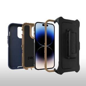 OtterBox Defender Apple iPhone 14 Pro Case Blue Suede Shoes - (77-88384), DROP+ 4X Military Standard, Multi-Layer,Included Holster,Raised Edges,Rugged