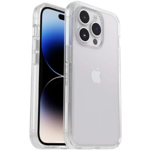 OtterBox Symmetry Clear Apple iPhone 14 Pro Case Clear - (77-88620), Antimicrobial, DROP+ 3X Military Standard, Raised Edges, Ultra-Sleek
