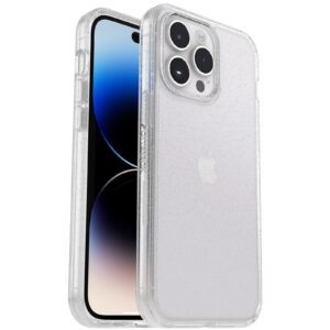 OtterBox Symmetry Clear Apple iPhone 14 Pro Max Case Stardust (Clear Glitter) - (77-88658), Antimicrobial, DROP+ 3X Military Standard, Raised Edges