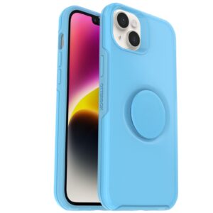OtterBox Otter + Pop Symmetry Apple iPhone 14 Plus Case You Cyan This? (Blue) - (77-88783), Antimicrobial,DROP+ 3X Military Standard,Swappable PopGrip