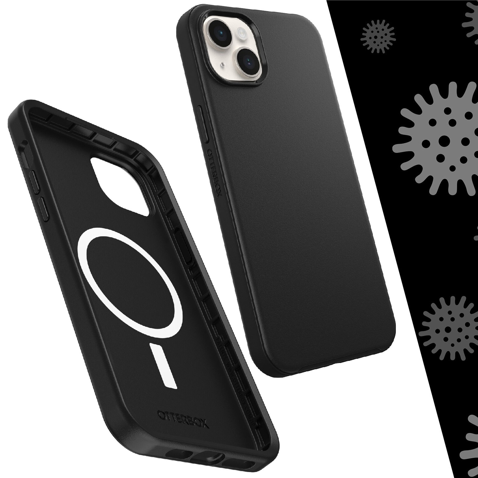 OtterBox Symmetry+ MagSafe Apple iPhone 14 Plus Case Black – (77-88994), Antimicrobial, DROP+ 3X Military Standard, Raised Edges, Ultra-Sleek