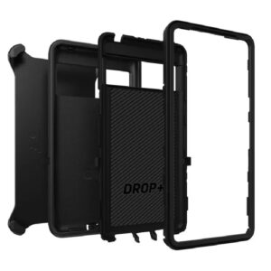 OtterBox Defender Google Pixel 7 Pro 5G (6.7") Case Black - (77-89546), DROP+ 4X Military Standard, Multi-Layer, Included Holster, Raised Edges,Rugged