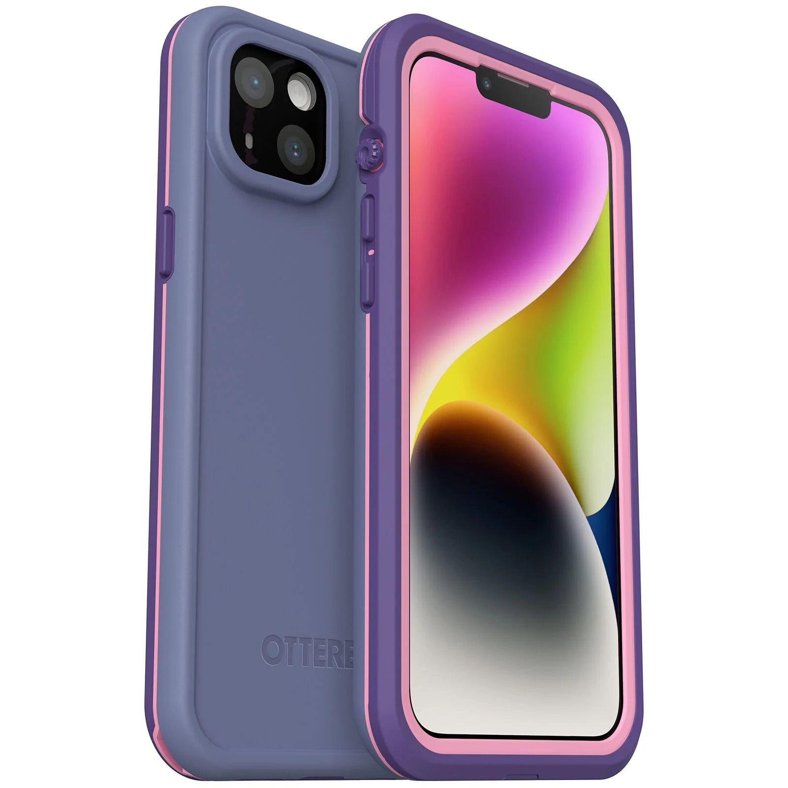OtterBox FRE Magsafe Apple iPhone 14 Plus Case Purple – (77-90171), DROP+ 5X Military Standard,2M WaterProof,Built-In Screen Protector,360° Protection