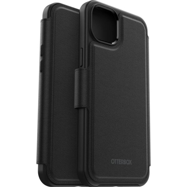 OtterBox Folio MagSafe Apple iPhone 14 Plus Case Black - (77-90222),Strong Magnetic Alignment,Cards Slots,Protects Screen,Synthetic Leather,Soft