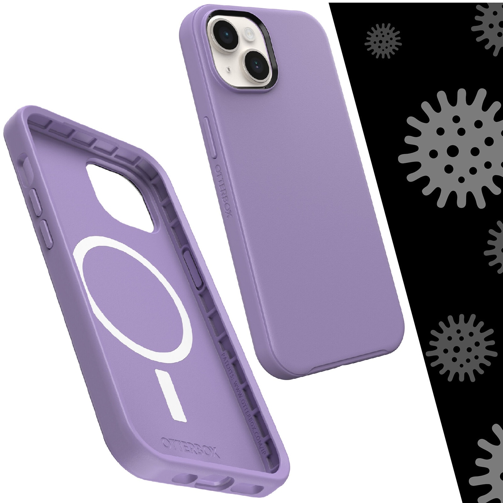 OtterBox Symmetry+ MagSafe Apple iPhone 14 / iPhone 13 Case You Lilac It (Purple) – (77-90742), Antimicrobial, DROP+ 3X Military Standard,Raised Edges