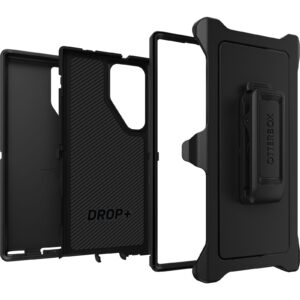 OtterBox Defender Samsung Galaxy S23 Ultra 5G (6.8") Case Black - (77-91055), DROP+ 4X Military Standard, Multi-Layer, Included Holster, Raised Edges