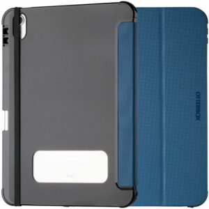OtterBox React Folio Apple iPad (10.9") (10th Gen) Case Blue ProPack - (77-92192), DROP+ Military Standard, Pencil Holder, Multi-Position Stand