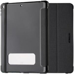 OtterBox React Folio Apple iPad (10.2") (9th/8th/7th Gen) Case Black ProPack -(77-92197), DROP+ Military Standard, Pencil Holder, Multi-Position Stand