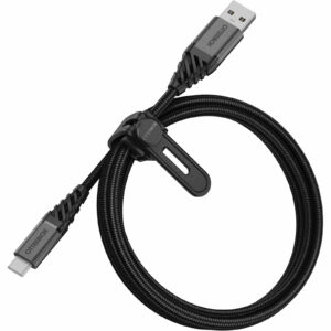 OtterBox USB-C to USB-A (2.0) Premium Cable (1M) - Black (78-52664), 3 AMPS (60W), 10K Bend,Samsung Galaxy,Apple iPhone,iPad,MacBook,Google,OPPO,Nokia