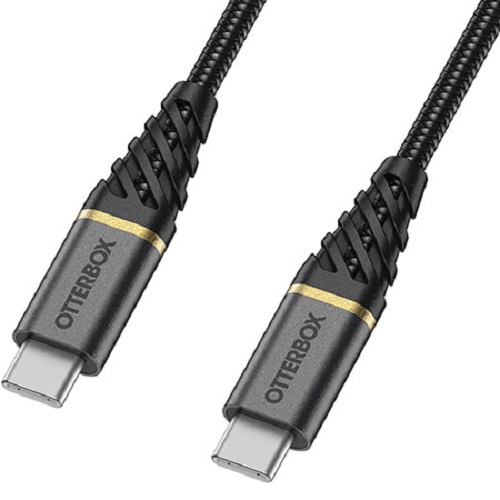 OtterBox USB-C to USB-C (2.0) Fast Charge Premium Cable (1M) – Black(78-52677),60W,10K Bend,Samsung Galaxy,Apple iPhone,iPad,MacBook,Google,OPPO,Nokia