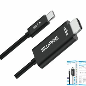 8ware 1m USB-C to HDMI 4K Male to Male Adapter Converter Cable Retail Pack for PC Notebook iPad  MacBook Pro/Air Surface Dell XPS to Monitor Projector