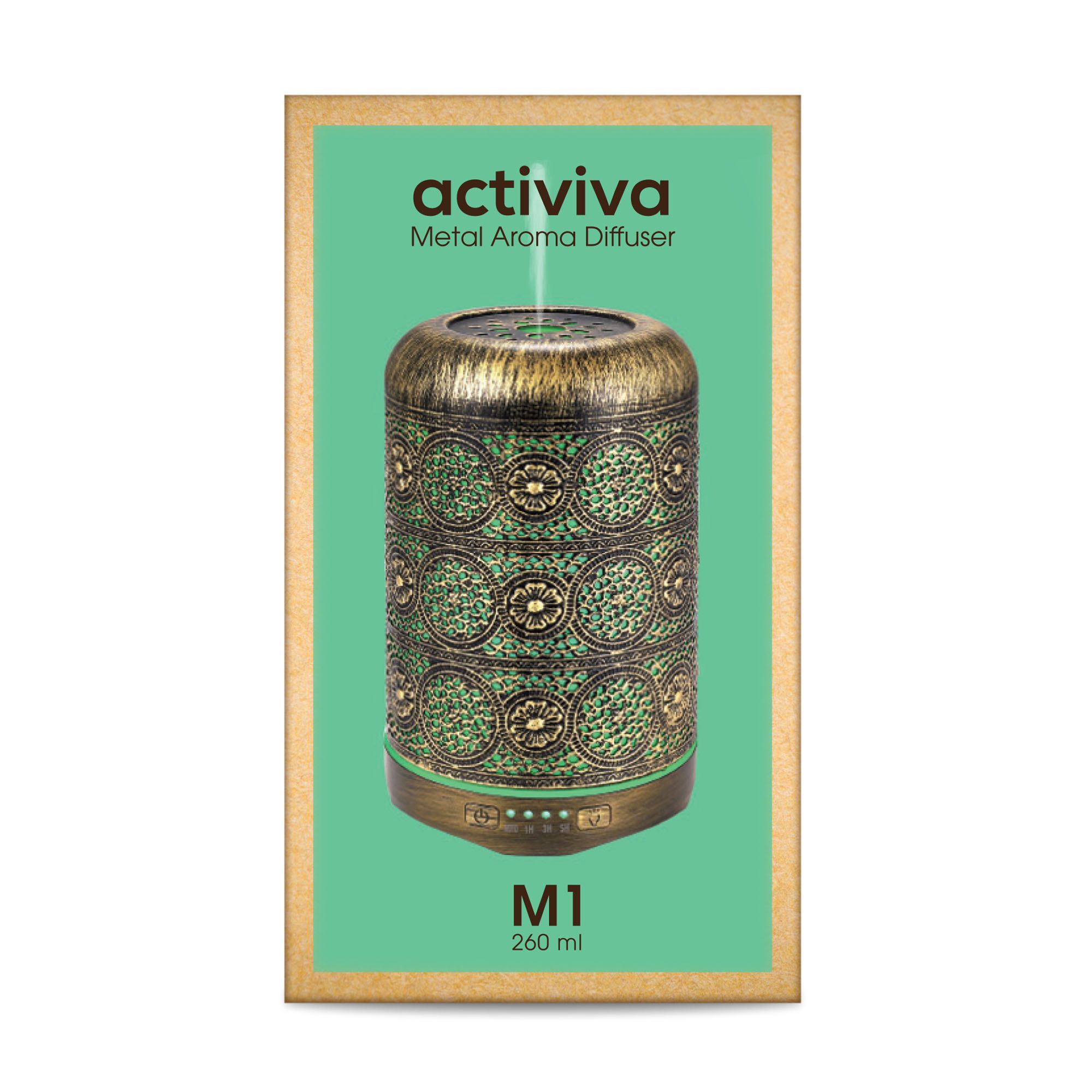 mbeat® activiva Metal Essential Oil and Aroma Diffuser-Vintage Gold  -260ml