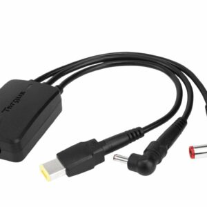 Targus 3-Way Active DC Charging Cable 3 Pin - Accommodates up to 3 different Power Tips/SecureFix clips for Semi-Permanent (LS)