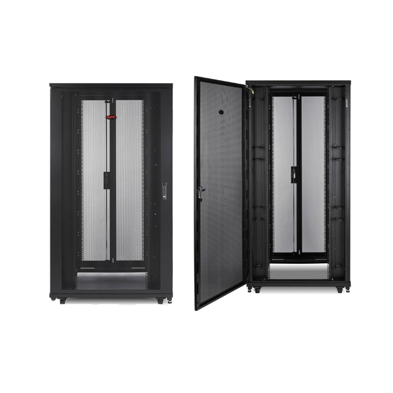 APC NetShelter SV 48U 800mm W x 1200mm D Enclosure with Sides Black, 4 x Bold down brackets, Baying hardware, doors, key(s) - BULK FREIGHT-
