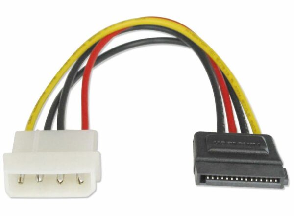 Astrotek SATA Power Cable 15cm 4 pins Male to 15 pins Female 18AWG RoHS LS
