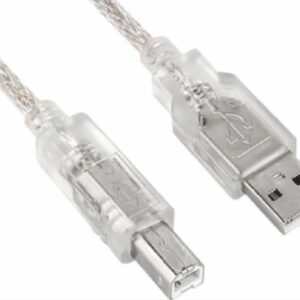 Astrotek USB 2.0 Printer Cable 2m - Type A Male to Type B Male Transparent Colour for HP Canon Epson Brother Xerox Lexmark Dell